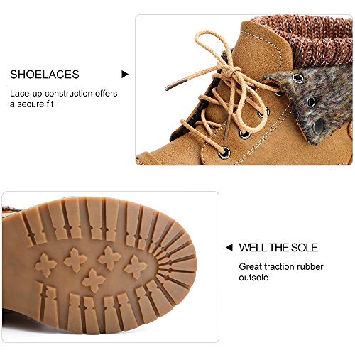 Moda-Chics-Womens-Combat-Style-Lace-up-Ankle-Booties-with-Fur