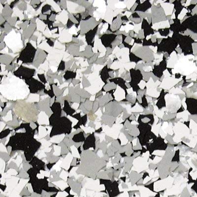 The Original Color Chips Decorative Floor Coating Flakes, (1/4") Premade Color Blends (Per Pound, Black Marble Sparkle)