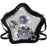 Ita Bag Star Shaped Purse, PU Leather Aesthetic Cute Crossbody Purse, Kawaii Pin Display Clear Shoulder Bag (Bare Bag)