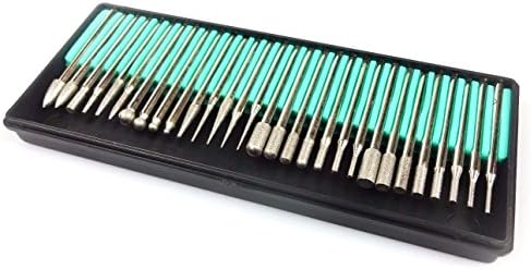 Best Choose NEW 30pc 600 grit Diamond Burr Bit Set for Dremel Rotary Tool Glass Tile Ceramic