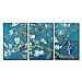 wall26 3 Piece Canvas Wall Art - Van Gogh's Masterpiece Almond Blossoms Retouched - Modern Home Art Stretched and Framed Ready to Hang - 16