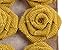 RiscaWin Burlap Rosette Embellishments for Weddings, Hair Accessories, Scrapbooking or Crafts - 9 roses per pack (Yellow)