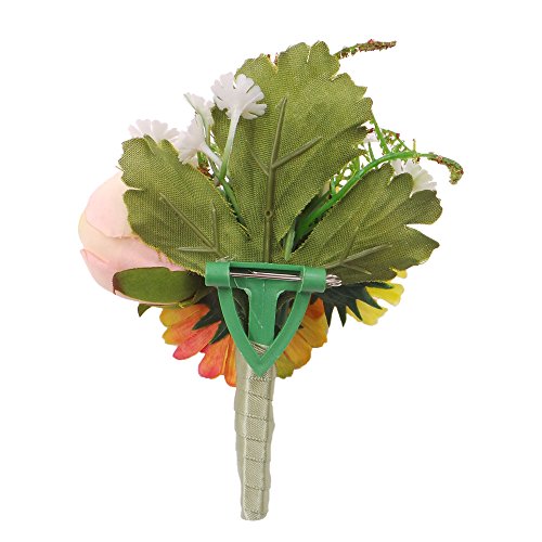 Abbie Home Prom Wrist Corsage Brooch Boutonniere Set Wedding Event Party Wristband Hand Flower Décor (1014CP)