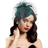 Fascinators Hat Flower Mesh 20s 50s Pillbox Hat Cocktail Tea Party for Women (Black)