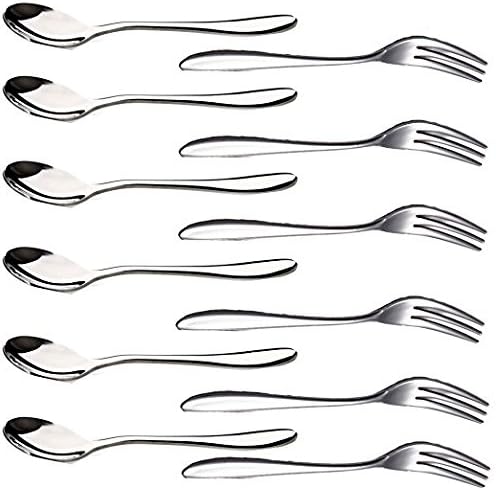 RETON 12 Pcs Stainless Steel Dessert Forks and Spoons Set