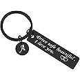 Xiahuyu Drive Safe Keychain for Her 26 Letter Keychain Gifts for Girlfriend Wife Daughter Mom Niece Sister Friend