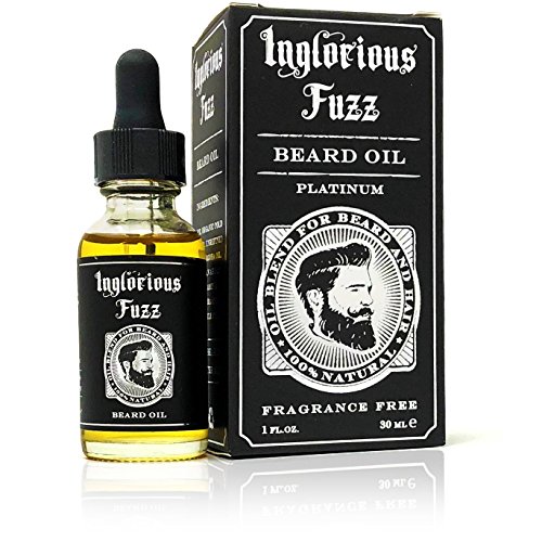 Inglorious Fuzz Beard Oil By Inglorious Fuzz - Beard Growth - Beard Hair Skin Conditioner - Fragrance Free - Better Beards for Better Men