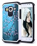 NageBee Dual Layer Hybrid Case for Samsung Galaxy Core Prime and Galaxy Prevail - Hybrid Plum Blossom