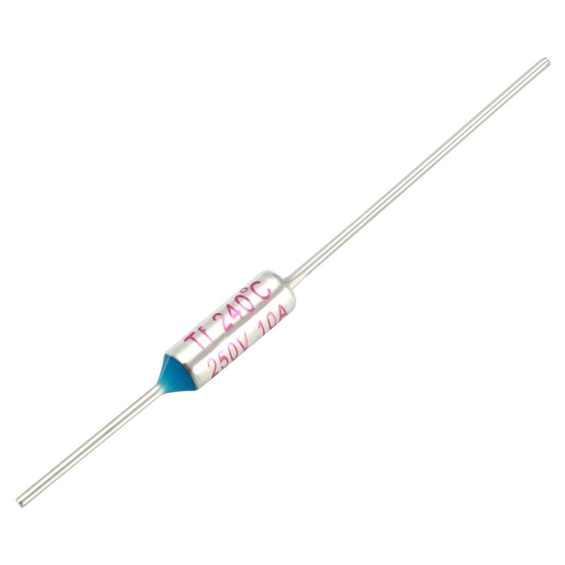 sourcingmap 10Pcs RY TF 240 Celsius Degree Cutoff Thermal Fuse AC 250V 10A Blue Silver Tone