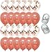 12 Rose Gold Confetti Balloons and 12 Rose Gold Latex Balloons, 12? with Bonus String||
