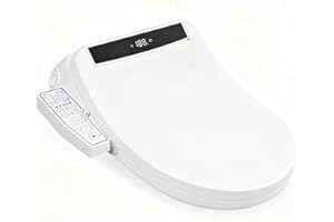Hawkrown Electric Smart Toilet Seat, Upgraded Heated Bidet with Adjustable Instant Warm Water and Warm Dryer, Night Light, Slow Close Lid (Elongated2 (Side Arm Control))