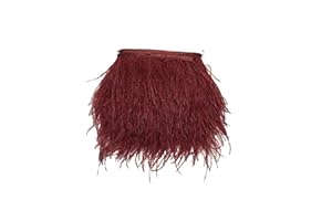 ADAMAI Natural Ostrich Feathers Trims Fringe DIY Dress Sewing Crafts Costumes Decoration Pack of 2 Yards (Burgundy)