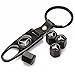 MYCXS Black Tire Valve Stem Air Caps Cover and Keychain Combo Set