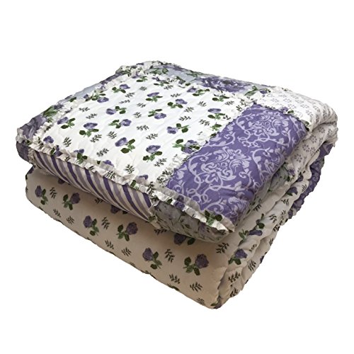 Blissful Living Luxury Ruffle Quilt Set Including Shams Lightweight