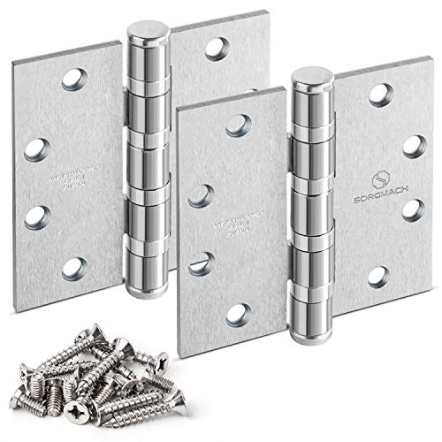 Heavy Duty Ball Bearing Hinge Stainless Steel Hinges, 3Pack 4.5"Door