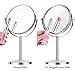Oak Leaf Two-sided Vanity Mirror,Tabletop Swivel Makeup Mirror Boutique Mirror,1x/5x magnification,Chromed Finish Circular,6-inch