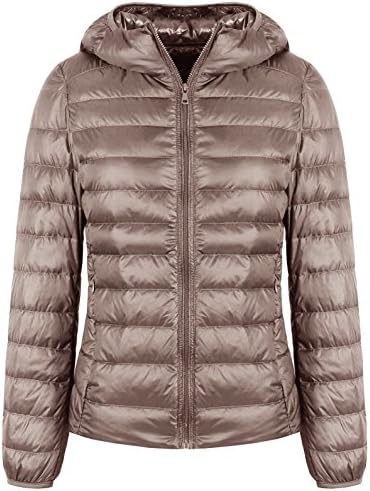 FADTOP Women's Hooded Packable Ultra Light Weight Short Down Jacket Down Coat