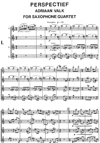 Perspectief for Saxophone Quartet by Adriaan Valk