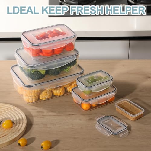 KUMD 50-Piece Large Airtight Food Storage Containers with Lids | BPA-Free, Stackable & Microwave Safe | 25 Containers + 25 Lids | Leakproof Design for Meal Prep, Freezer & Kitchen Use