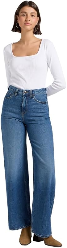 - Jeans Damen - High Waist Wide Leg Fit - Stella - Ink Pool