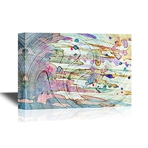 Canvas Wall Art - Watercolor Style Abstract Color Composition - Gallery Wrap Modern Home Art | Ready to Hang - 12x18 inches