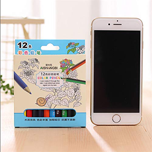 12 Color Small Pencil Wood Cased Graphite Pencils Sets Wooden Pencil HB Drawing Penci Painting Pen Color Lead Pencil for Exams School Office Drawing and Sketching - Thumbnail 2