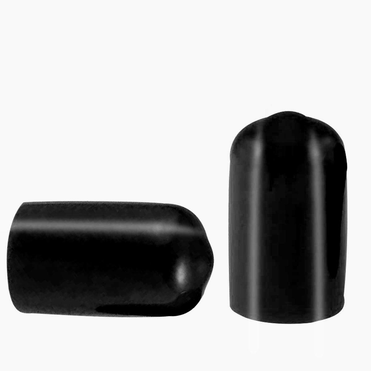 50 Pcs Screw Thread Protectors, Inner Dia 10mm PVC Rubber Round Tube Bolt Cap Plastic End Cap Cover Black Thread Protectors