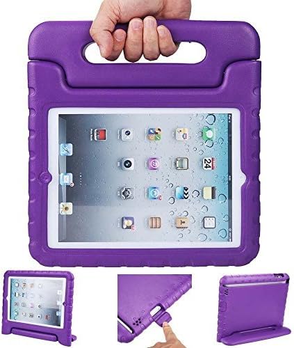 iPad air 2 cases, ANZOL lightweight shockproof cover case with handle stand for kids for Apple iPad air 2(Purple)