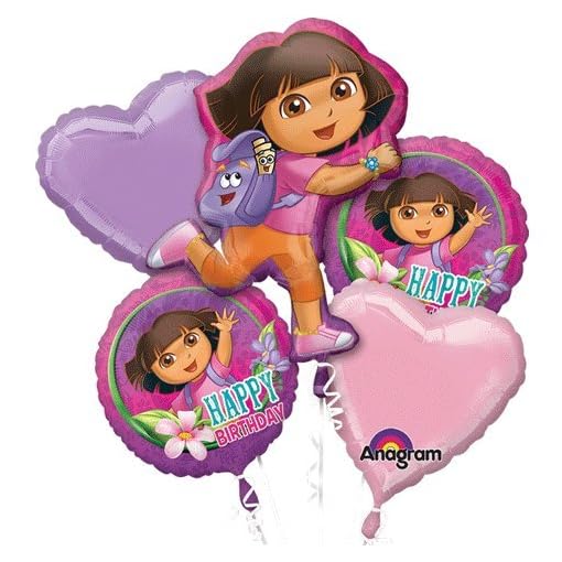Anagram 1 X Dora The Explorer Happy Birthday Mylar Foil Balloon Bouquet Set
