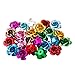 PH PandaHall 100pcs Aluminum Rose Flower, Tiny Metal Beads, Mixed Color, 15x9mm, Hole: 1mm