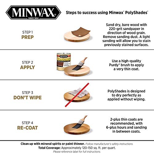 Minwax PolyShades Wood Stain + Polyurethane Finish Quart, Bombay