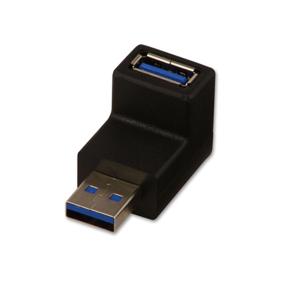 LINDY USB 3.2 90 Degree Down Type A Male to A Female Right Angle Adapter