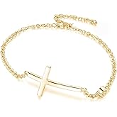 TILUNAMI Cross Bracelet for Women and Girls, Adjustable Christian Faith Jewelry, Religious Gift for Baptism Confirmation Birthday, Gift for Mom Daughter, Gift Set with Box