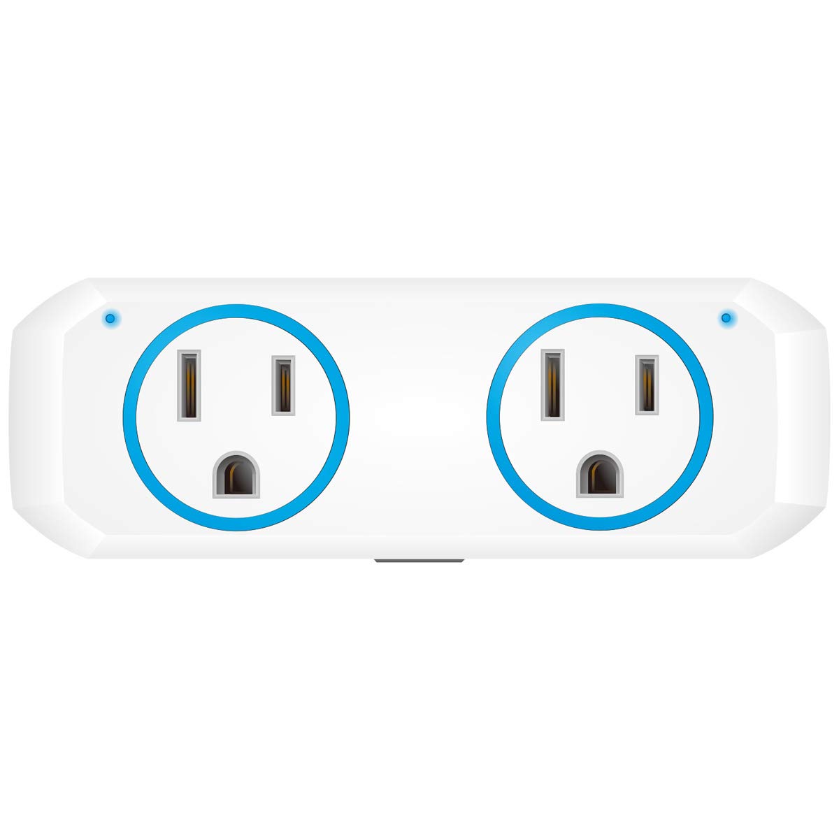 Oukitel Smart Wi-Fi Plug, Alexa Echo Plug,2 in 1 Smart Plug Mini Outlet With Timer Wi-Fi Smart Socket Switch Voice and App Controlled,Compatible with Alexa Echo,Google Home and IFTTT (1 Pack, Blue)