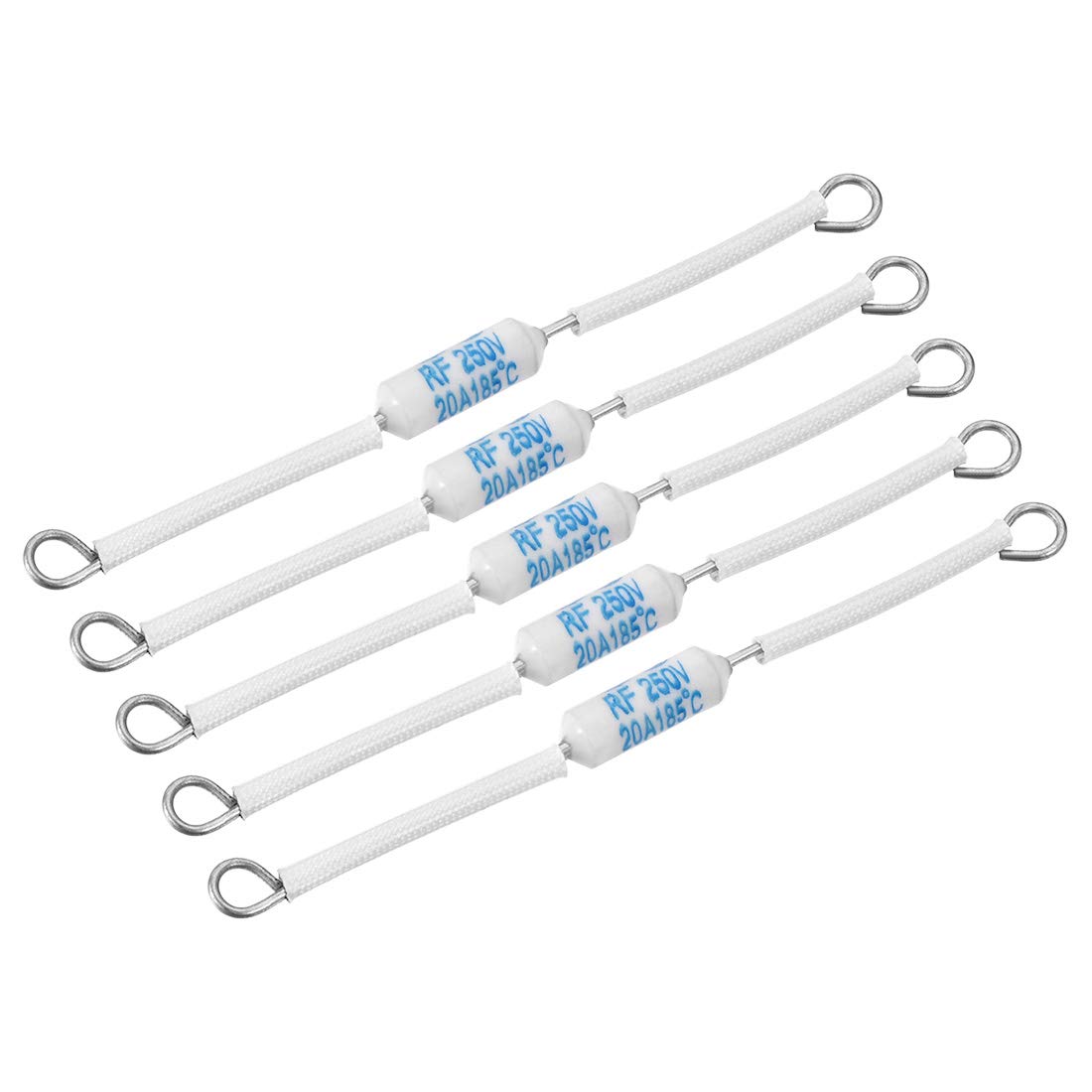 Sourcingmap 250V 20A 185 Celsius Circuit Cut-Off Temperature Thermal Fuse Ceramics 5Pcs