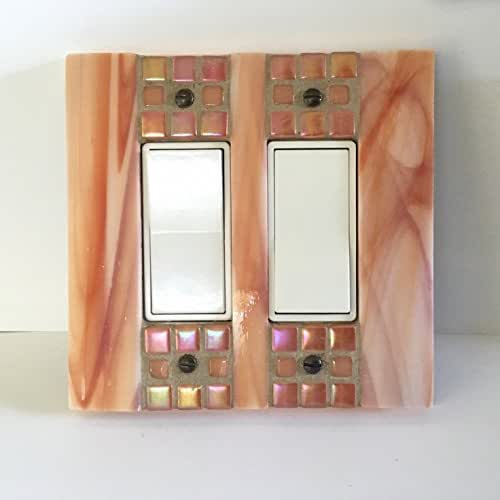 Double Decora Light Switch Cover, Decorative Switch Plate, Stained Glass Mosaic