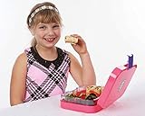 Leakproof Bento Box with Removable 4 Section Tray | Nontoxic,   Easy to Clean, for Kids & Adults | 16 Bonus Lunchbox Notes by   Three Squares, {Cotton Candy Pink}