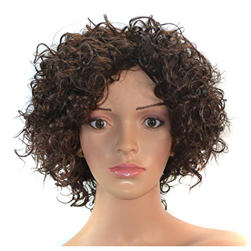 Wavy Curly Wigs, Inkach Women Density Natural Hairline Curls Synthetic Wig