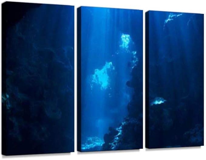 Amazon.com: Underwater Background at The sea Floor 3 Pieces Print On