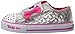 Skechers Kids Twinkle Toes Shuffles Sweet Steps Light-Up Sneaker,Silver Stars,9 M US Toddler