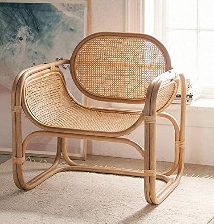 Amazon Com Xiaochongshan Nordic Style Villa Casual Rattan Chair Sofa Indoor Balcony Patio Garden Outdoor Rattan Sofa Combination Of Single People Color Beige Size Individual Furniture Decor