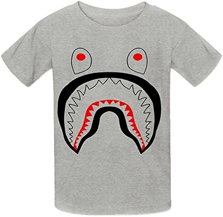 Kidsloveit Kids Bape Shark Short Sleeve T Shirts for Boys 2T Grey
