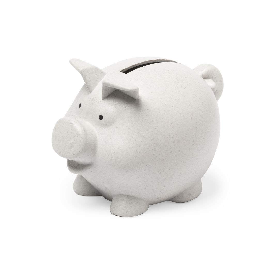 eBuyGB Bamboo Fibre Money Box Eco Friendly Piggy Bank,White,10 x 6.8 x 7.1 cm; 36 Grams