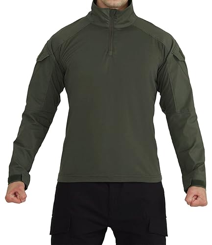 FREE SOLDIER Men's Tactical Military Shirts 1/4 Zip Long Sleeve