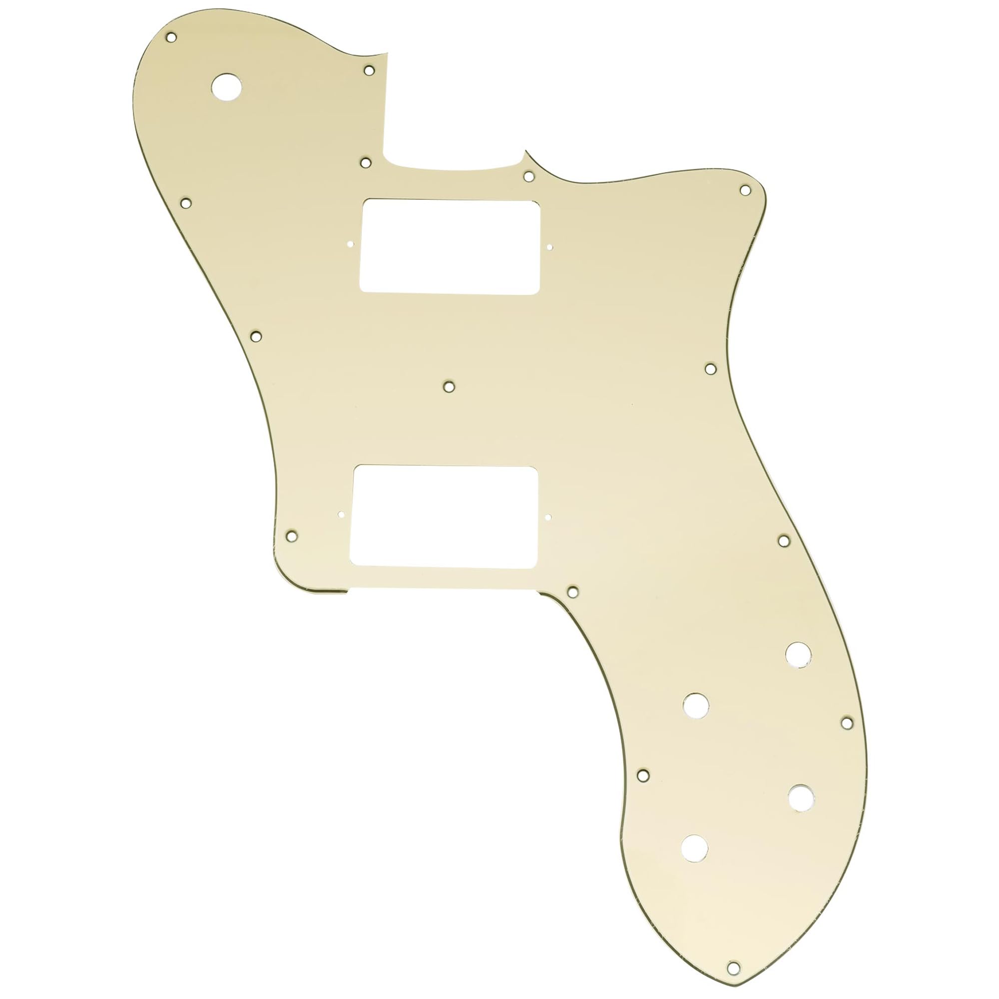 Musiclily Pro 15 Holes Covered HH Guitar Pickguard for Mexico Fender 72 Tele Deluxe Style Electric Guitar, 3Ply Cream