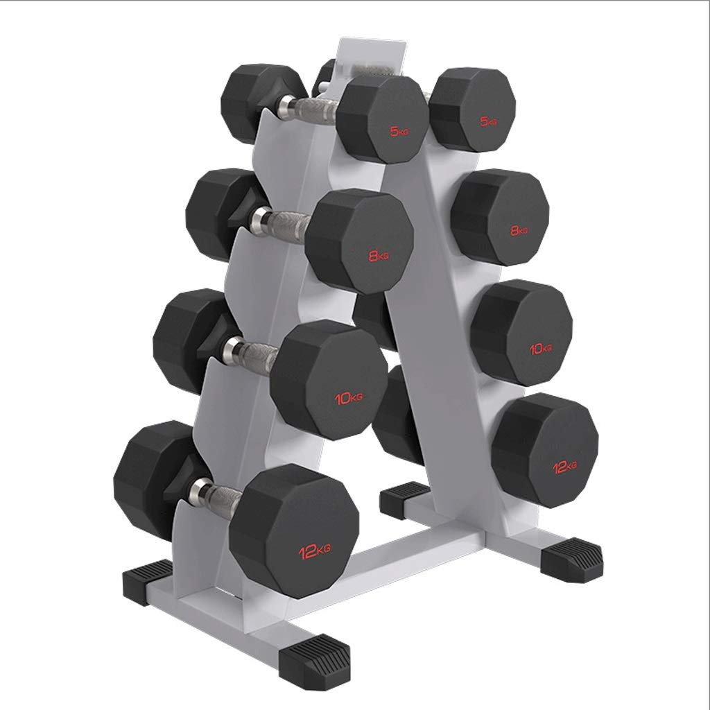 JJW Dumbbell Dumbbell Set,Rubberized Fixed Dumbbell Set for Men,Pure Steel Dumbbells for Home Gym,Mu
