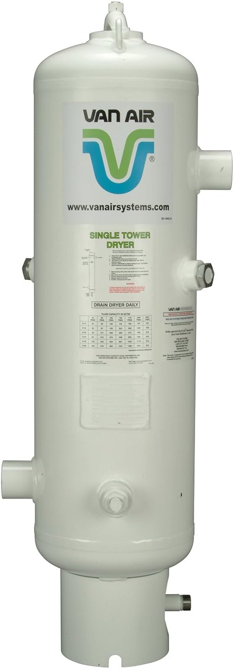 Van Air Systems D12 Compressed Air Dryer, 100 CFM, 2" NPT, 3 50 lbs. Pails Dry-O-Lite Desiccant Included
