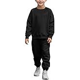 Haloumoning Boys Tracksuits 2 Piece Set Kids Crewneck Sweatshirts and Jogger Sweatpants with Pockets 5-14 Years