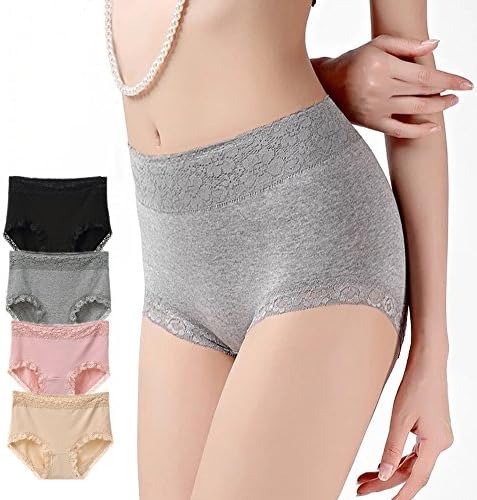 Timpom Women's Cotton Underwear Panties, Girls Soft Comfort Underpants Breathable Waist Hipster Briefs 4 Pack
