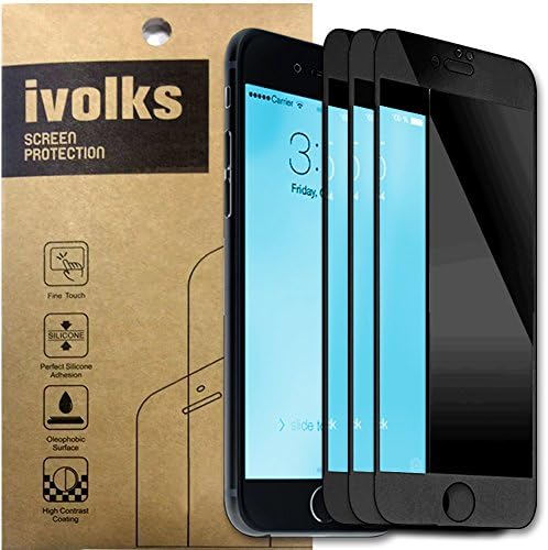 iPhone 7 Plus Screen Protector, Carbon Fiber Tempered Glass 5.5inch 3D Edge for iPhone 7 Plus,Anti-Scratch,Case Friendly, Retail Package[3-Packs,Black]
